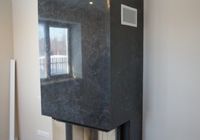 Облицовка камина крупноформатным керамогранитом в Коммунаре 1